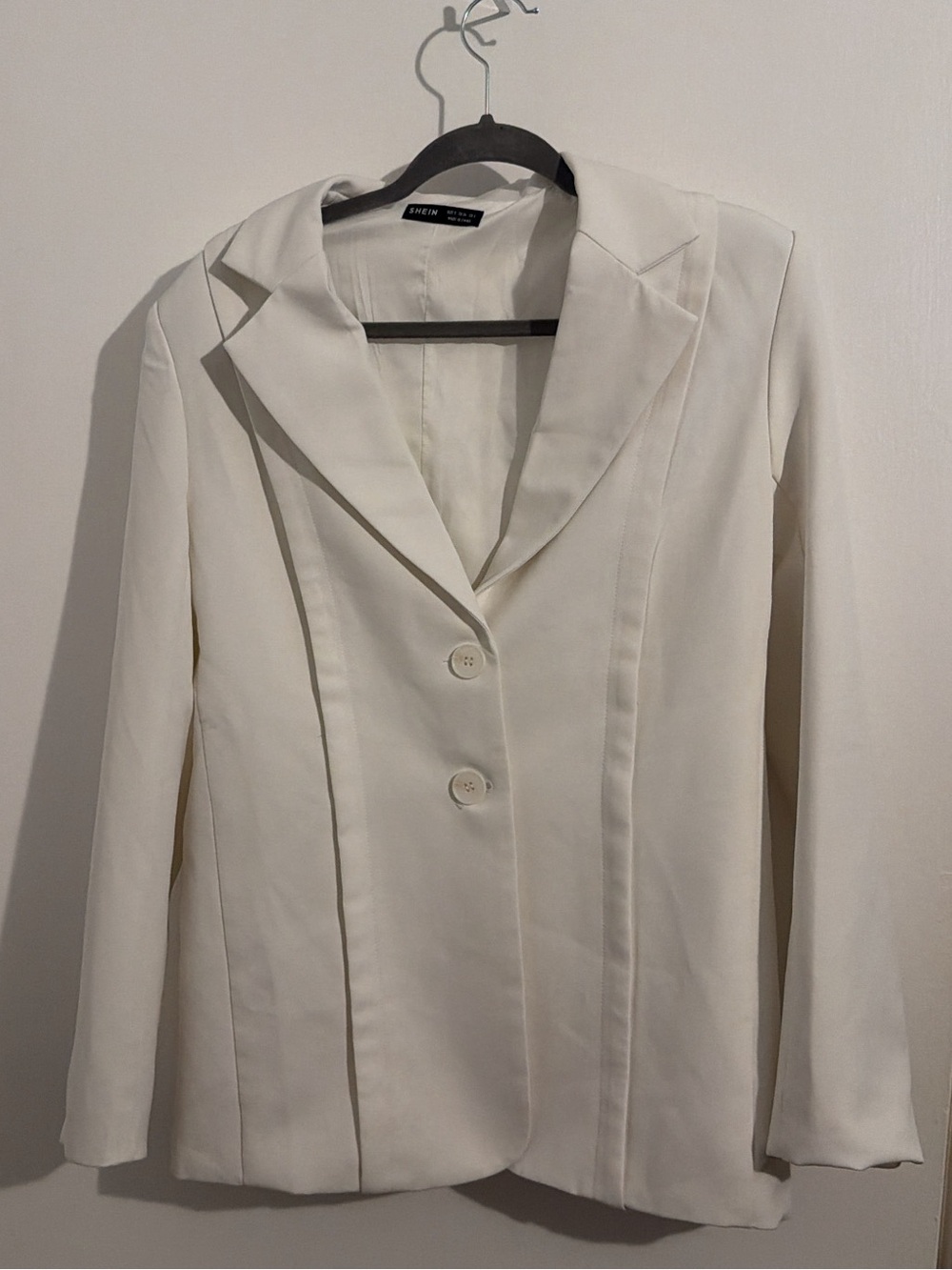 SHEIN White Single-Breasted Notch Lapel Blazer